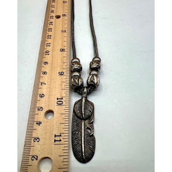 Stainless Steel Feather Necklace & Rhinestone Bracelet Set. B95 - Picture 11 of 12